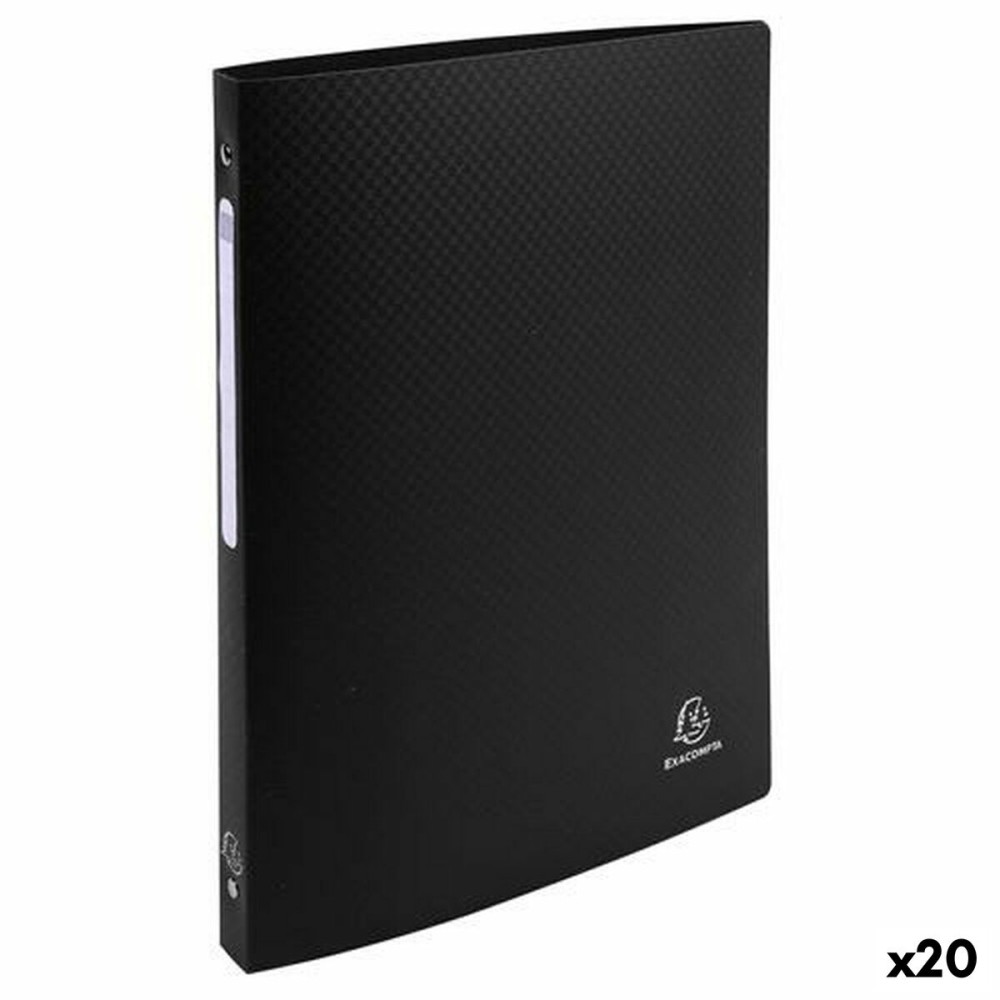 Reliure à anneaux Exacompta Noir A4 (20 Unités) (4 Unités)