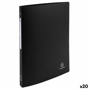 Reliure à anneaux Exacompta Noir A4 (20 Unités) (4 Unités)