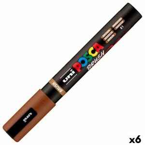 Marqueur BRUSH POSCA PC-5BR Marron (6 Unités)