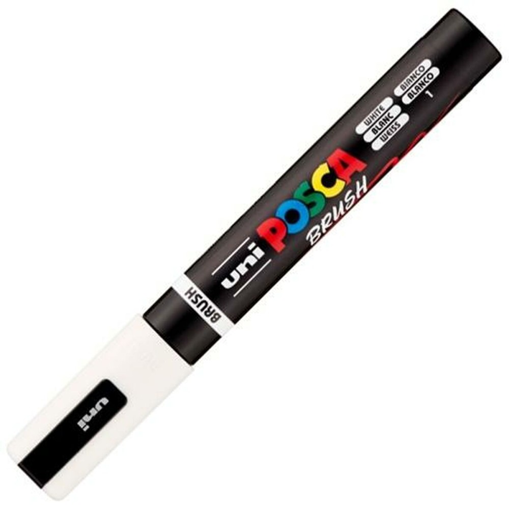 Marqueur BRUSH POSCA PC-5BR Blanc (6 Unités)