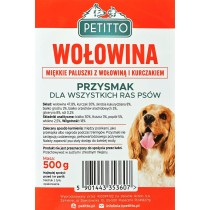 Snack pour chiens Petitto Viande de bœuf 500 g