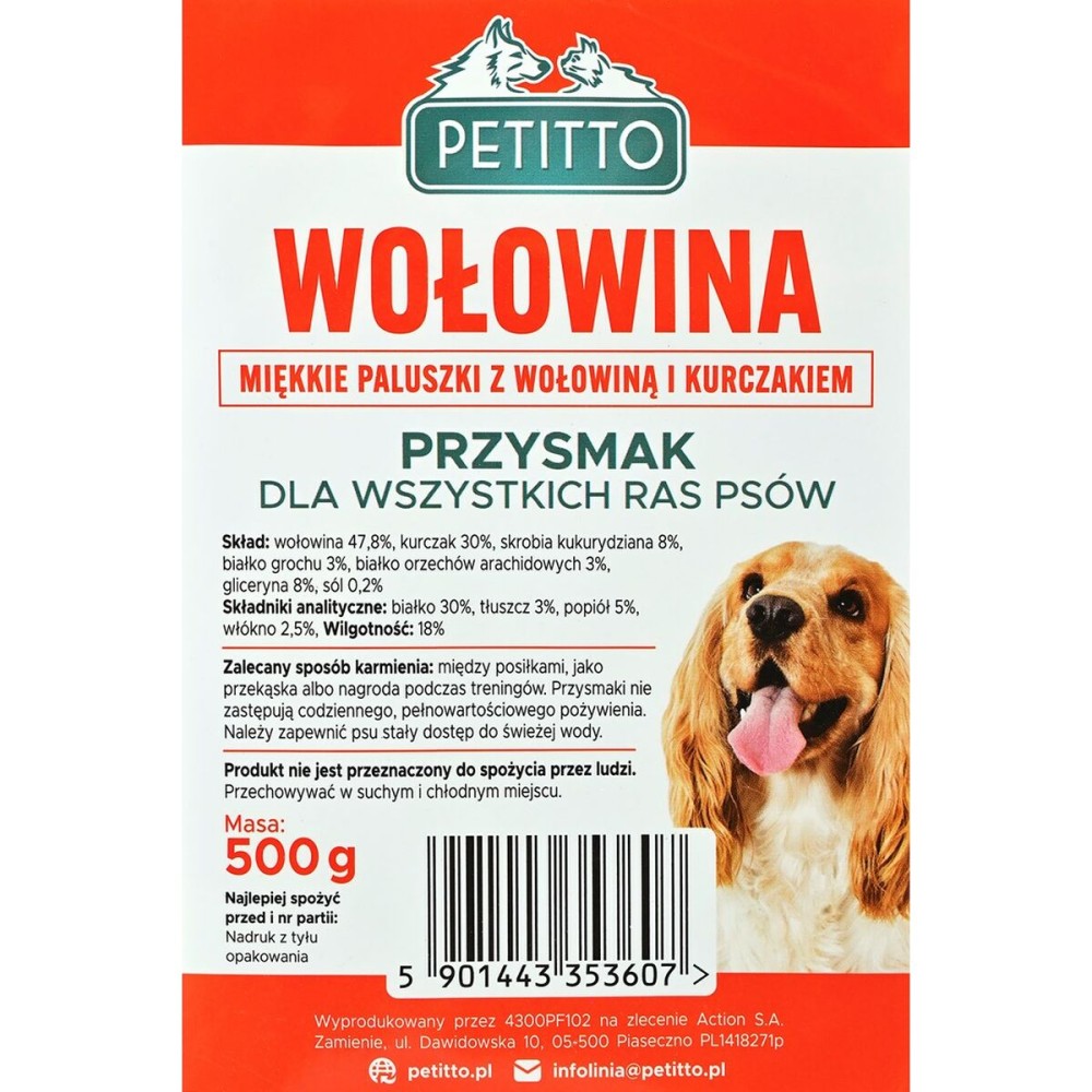 Snack pour chiens Petitto Viande de bœuf 500 g