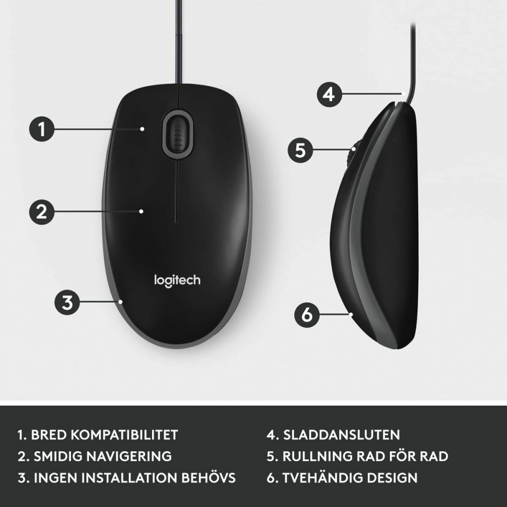 Mouse Logitech 910-006652 Schwarz 1000 dpi