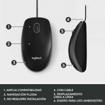 Mouse Logitech 910-006652 Schwarz 1000 dpi