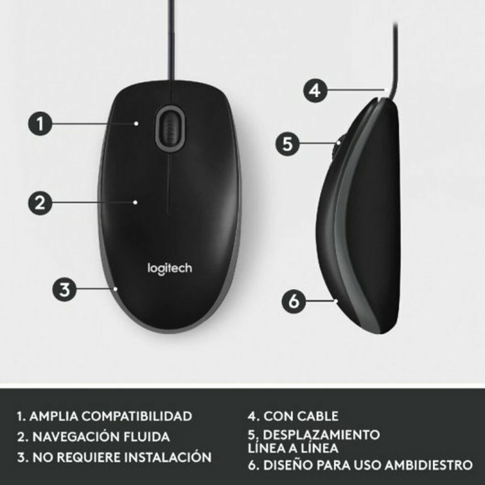 Mouse Logitech 910-006652 Schwarz 1000 dpi