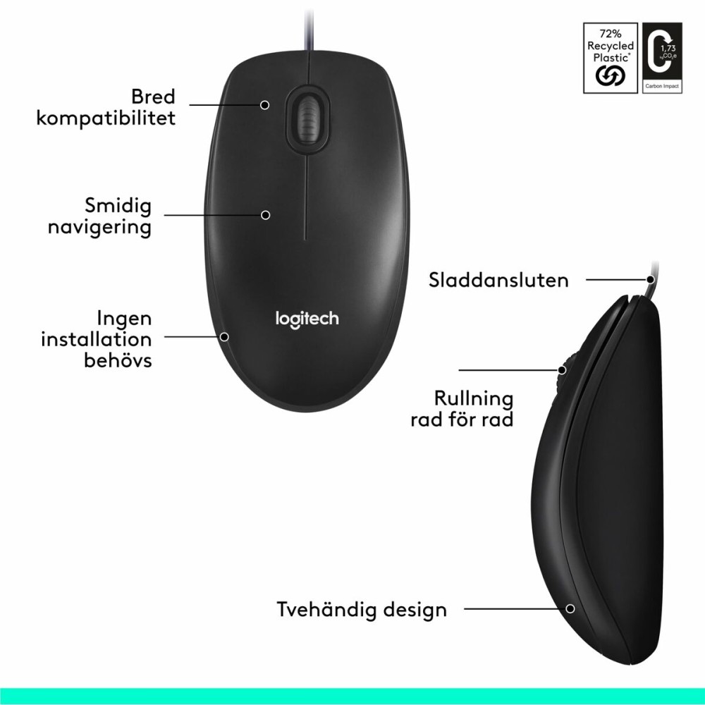 Mouse Logitech 910-006652 Schwarz 1000 dpi