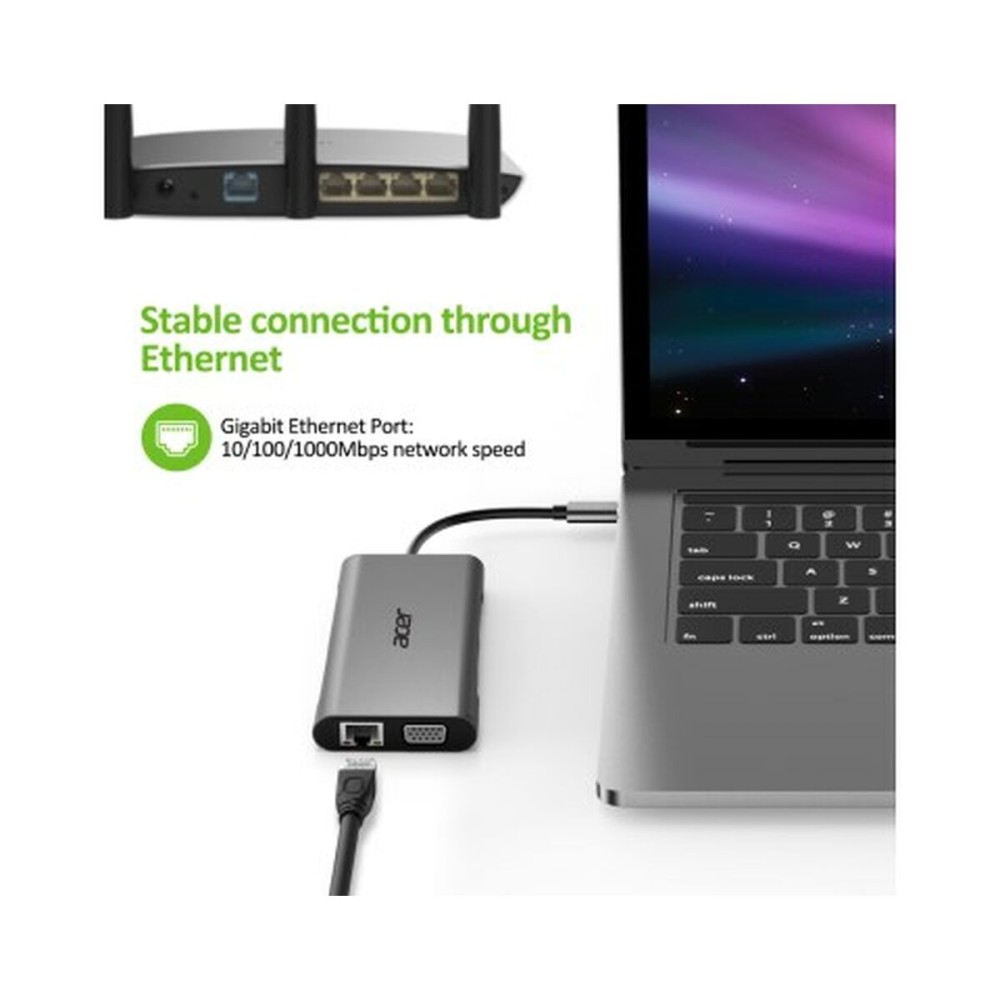 Hub USB Acer HP.DSCAB.002 Silberfarben