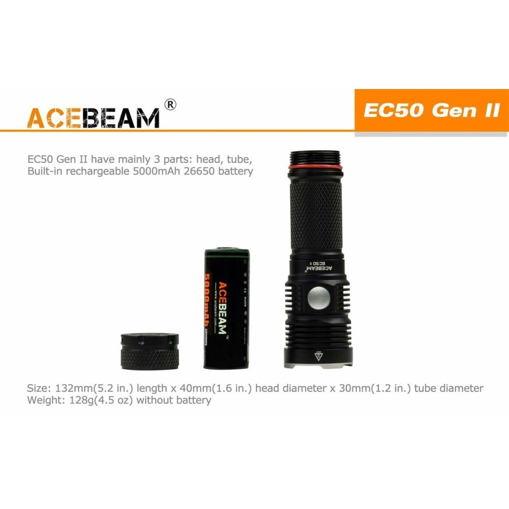 Lampe Torche Acebeam EC20 SFT-25R BLACK 2500 lm