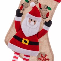 Christmas Stocking Multicolour Fabric Father Christmas 47 x 28 x 28 cm