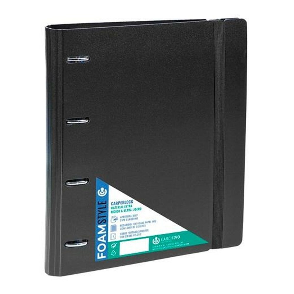 Reliure à anneaux Carchivo CARPEBLOCK Noir A4 (8 Unités)