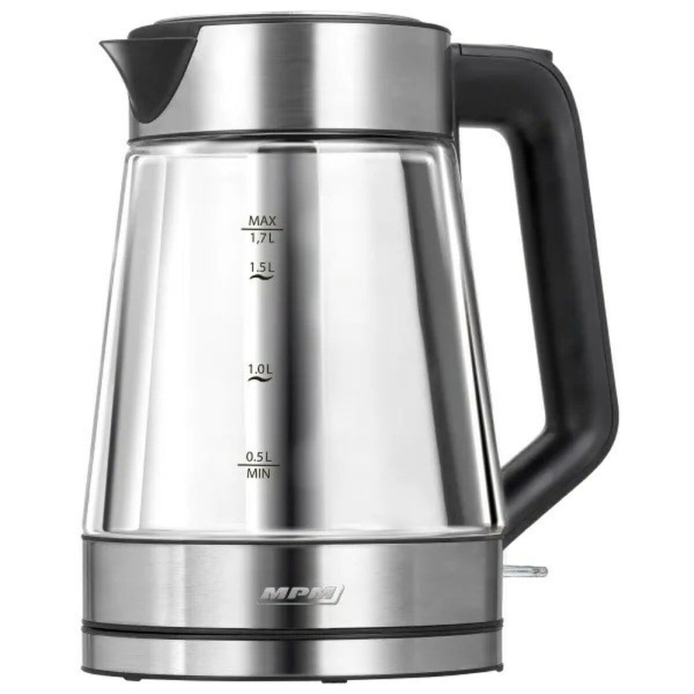 Bouilloire Mpm MCZ-122 Noir Gris verre Acier inoxydable 2200 W 1,7 L
