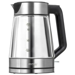 Bouilloire Mpm MCZ-122 Noir Gris verre Acier inoxydable 2200 W 1,7 L