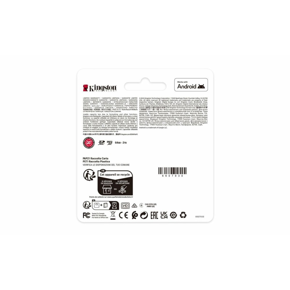 Carte Mémoire Micro SD avec Adaptateur Kingston SDS3/64GB 64 GB