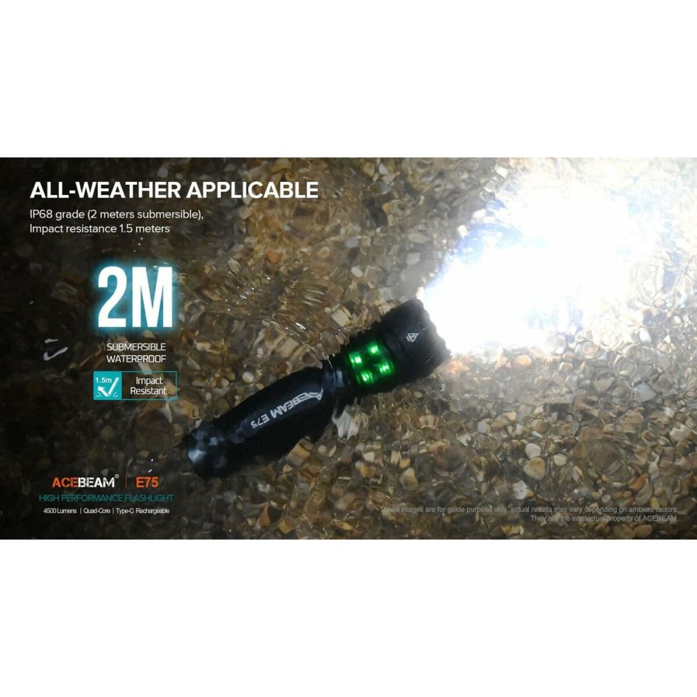 Lampe Torche Acebeam E75 BLACK 5000K