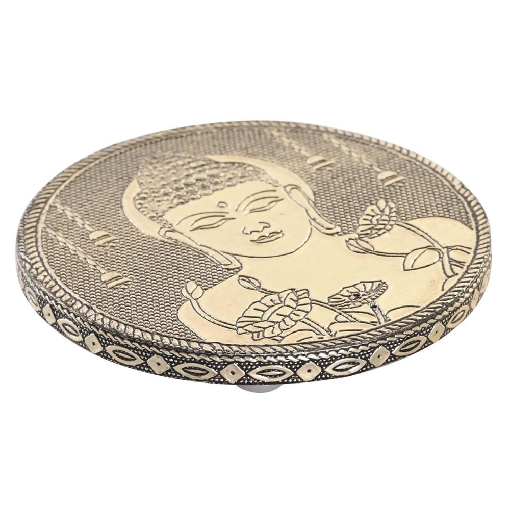 Brûleur d'huiles essentielles DKD Home Decor Bois Aluminium Buda Arabe Ø 10 cm