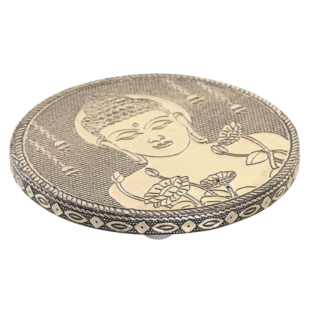 Essential oil burner DKD Home Decor Wood Aluminium Buddha Arab Ø 10 cm