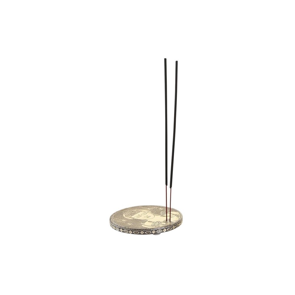 Brûleur d'huiles essentielles DKD Home Decor Bois Aluminium Buda Arabe Ø 10 cm