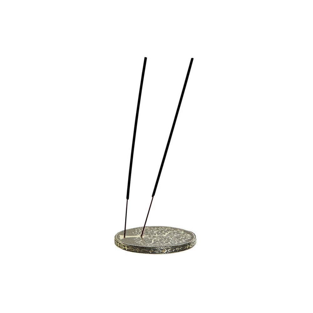 Brûleur d'huiles essentielles DKD Home Decor Bois Aluminium Buda Arabe Ø 10 cm