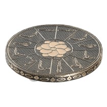 Brûleur d'huiles essentielles DKD Home Decor Bois Aluminium Indien 10 x 10 x 1 cm Encens