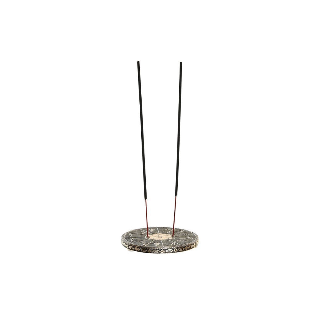 Brûleur d'huiles essentielles DKD Home Decor Bois Aluminium Indien 10 x 10 x 1 cm Encens