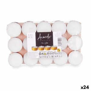 Candle Set Acorde Tea Lights White Golden (24 Units)