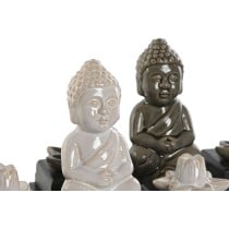 Brûleur d'huiles essentielles Home ESPRIT Céramique Bois MDF Buda 24 x 8 x 14 cm (2 Unités)