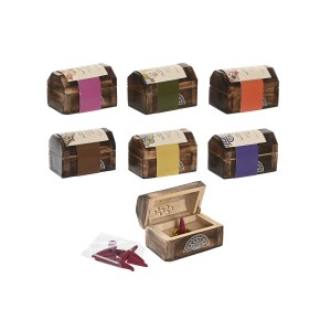 Brûleur d'huiles essentielles Home ESPRIT Bois de manguier Mandala Indien 9,5 x 5,5 x 6 cm Encens (6 Unités) (10 Unités)