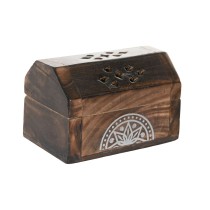 Brûleur d'huiles essentielles Home ESPRIT Bois de manguier Mandala Indien 9,5 x 5,5 x 6 cm Encens (6 Unités) (10 Unités)