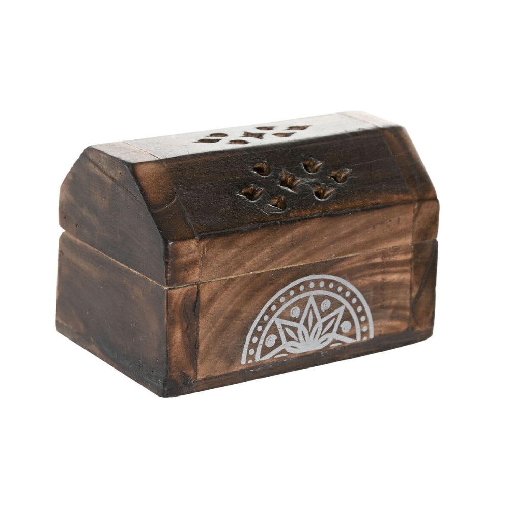 Brûleur d'huiles essentielles Home ESPRIT Bois de manguier Mandala Indien 9,5 x 5,5 x 6 cm Encens (6 Unités) (10 Unités)