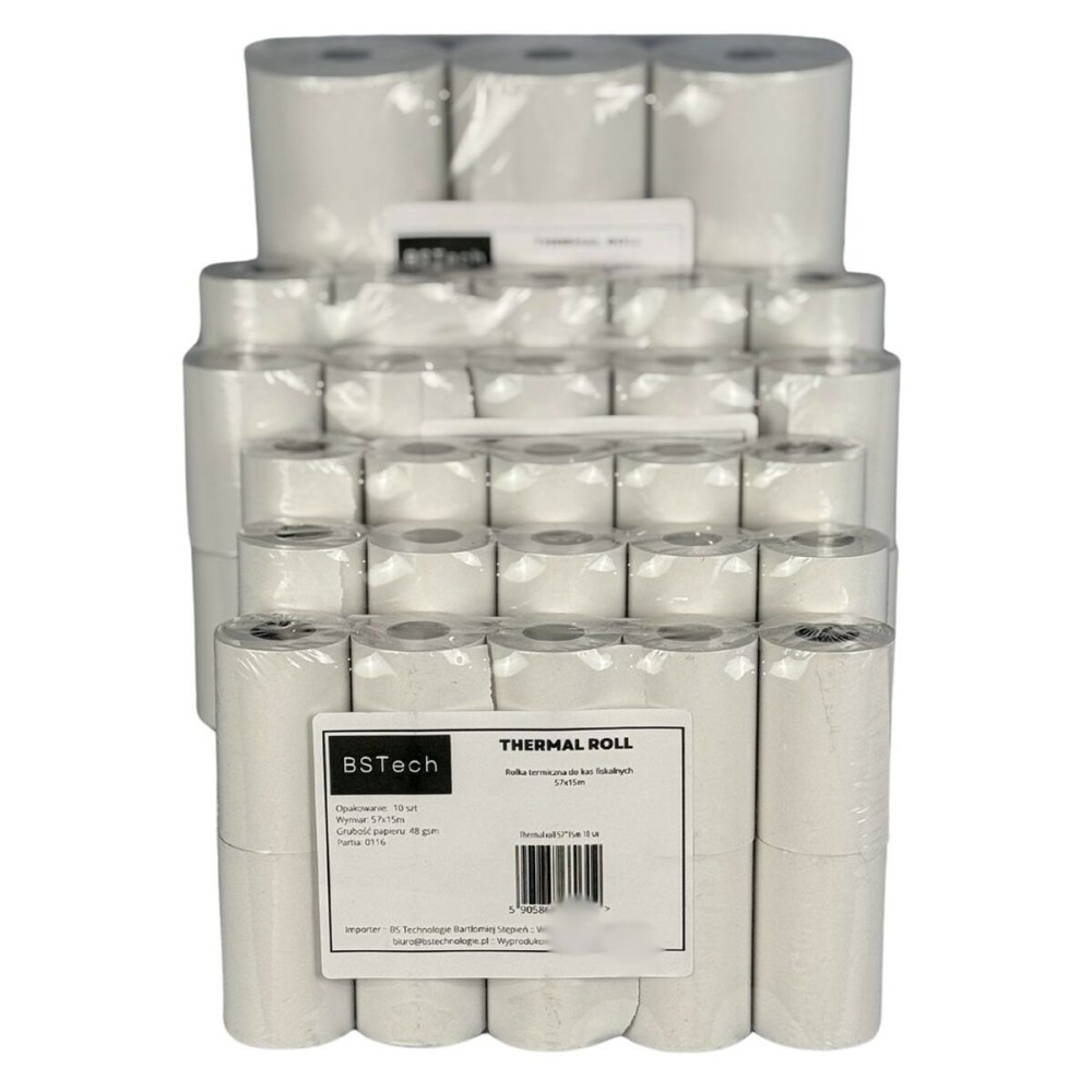 Thermal Paper Roll Papier do kas fiskalnych 57x15m White 5,7 cm