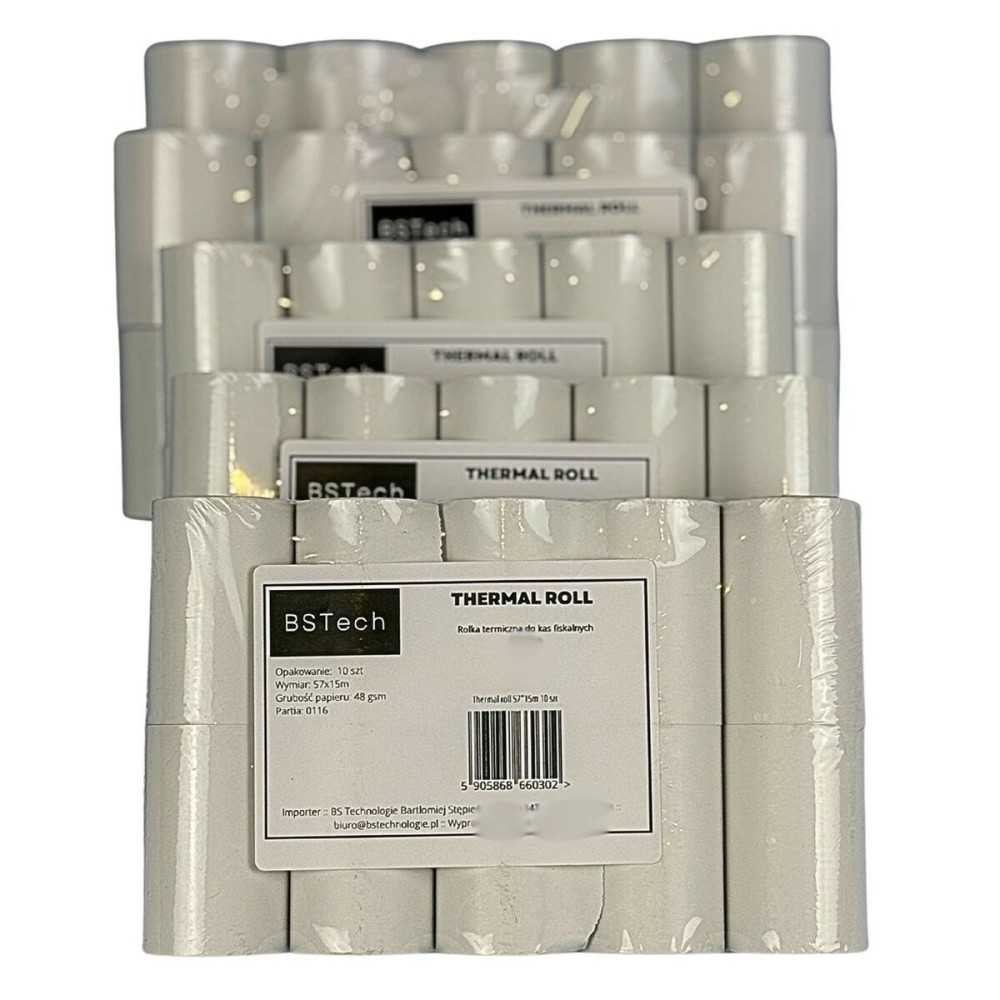 Thermal Paper Roll Papier do kas fiskalnych 57x15m White 5,7 cm