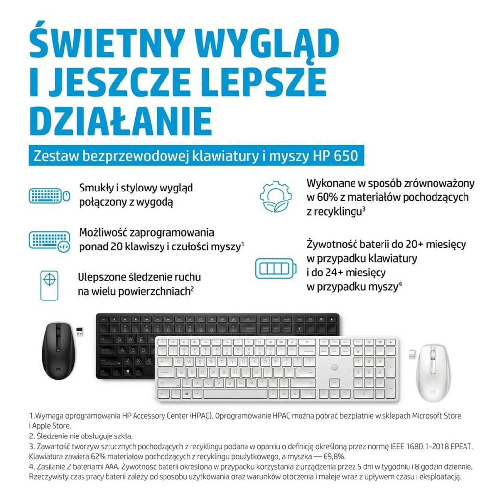 clavier et souris HP 4R013AA Noir Anglais Qwerty US