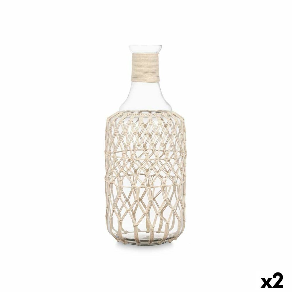 Bouteille décorative Gift Decor 21638W Blanc Transparent 20 x 48 x 20 cm 19 x 48 cm Décorative (2 Unités)