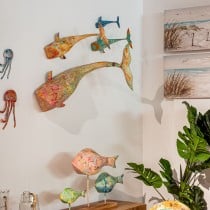 Deko-Figur Alexandra House Living Gelb Wal Eisen