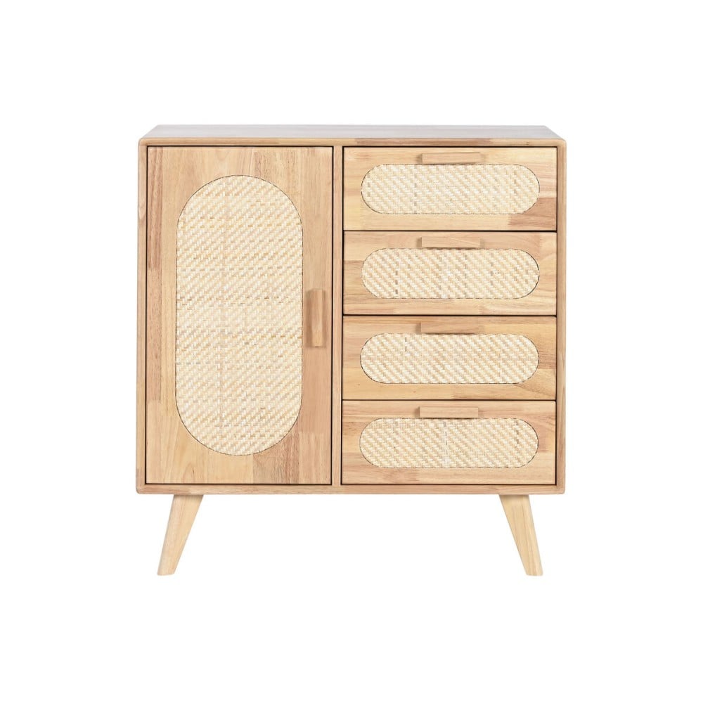 Buffet Home ESPRIT Naturel Métal Rotin Bois d'hévéa 73,5 x 35 x 78 cm