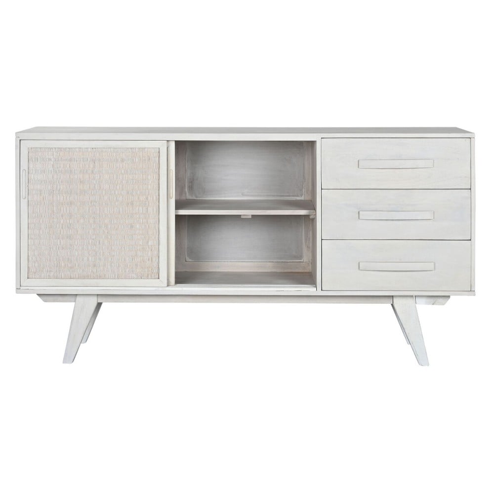 Sideboard Home ESPRIT White Rattan Mango wood 155 x 40 x 80 cm
