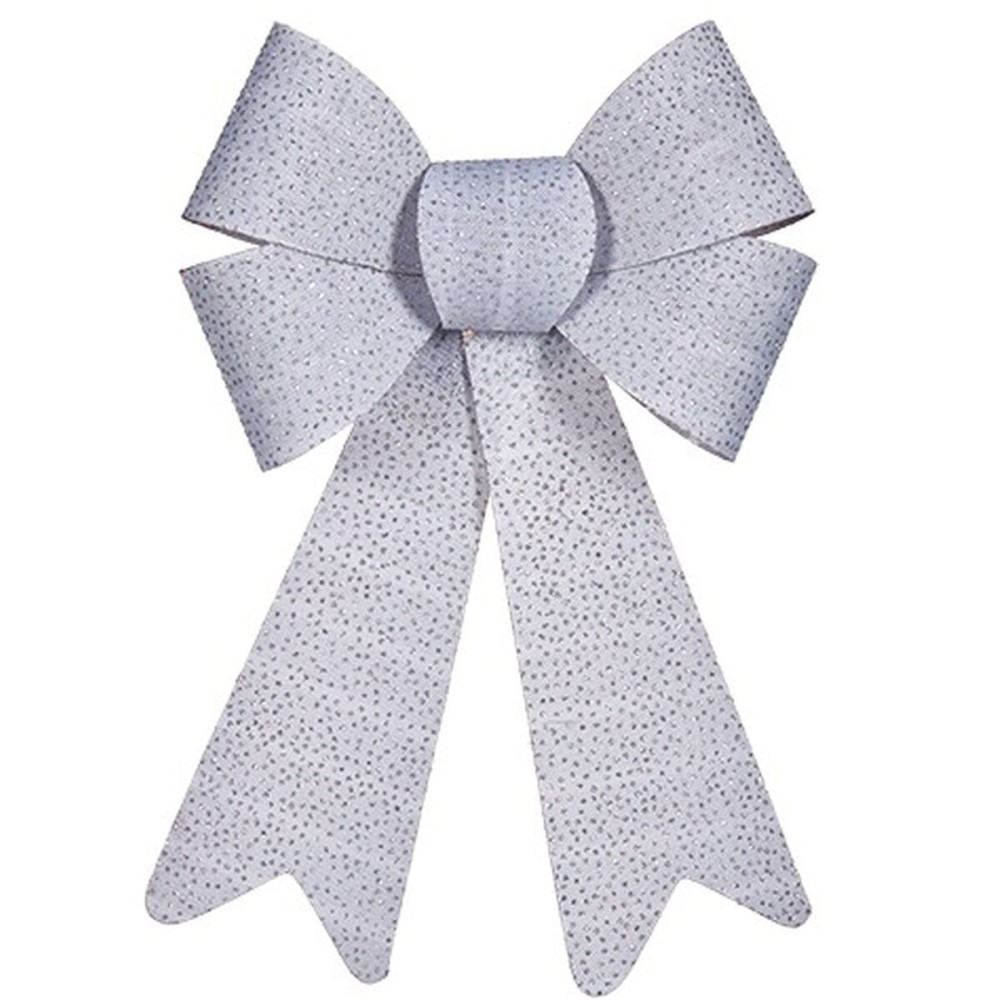 Schleife Krist+ HJ1-12012 Silberfarben Punkte 16 x 24 x 4 cm Weihnachtsschmuck (12 Stück)