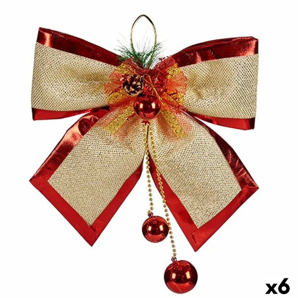 Lien Krist+ Rouge Doré 33 x 9 x 33 cm Décorations de Noël (6 Unités)