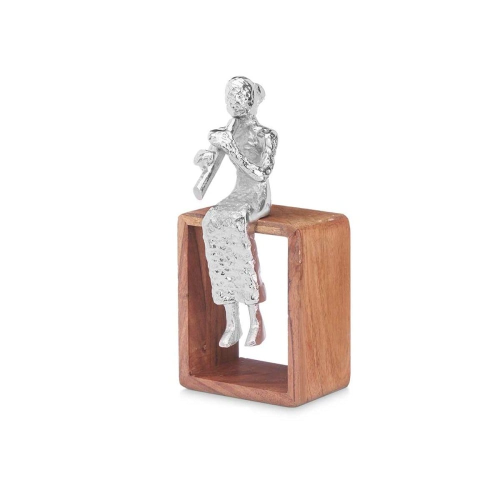 Deko-Figur Gift Decor 1886-NA Braun Silberfarben Silber Süße Flöte 13 x 27 x 13 cm (6 Stück)
