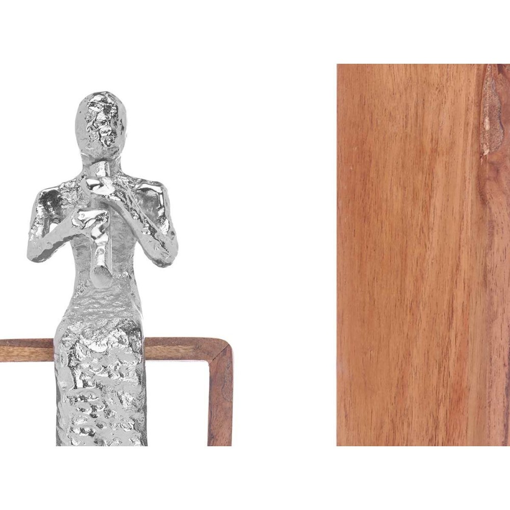 Deko-Figur Gift Decor 1886-NA Braun Silberfarben Silber Süße Flöte 13 x 27 x 13 cm (6 Stück)