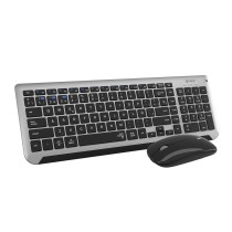 Tastatur mit Maus Subblim SUBKBC-DCEP20 Schwarz Grau Qwerty Spanisch QWERTY