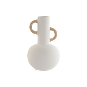 Vase Home ESPRIT Weiß natürlich Steingut 15,5 X 15 X 24 cm
