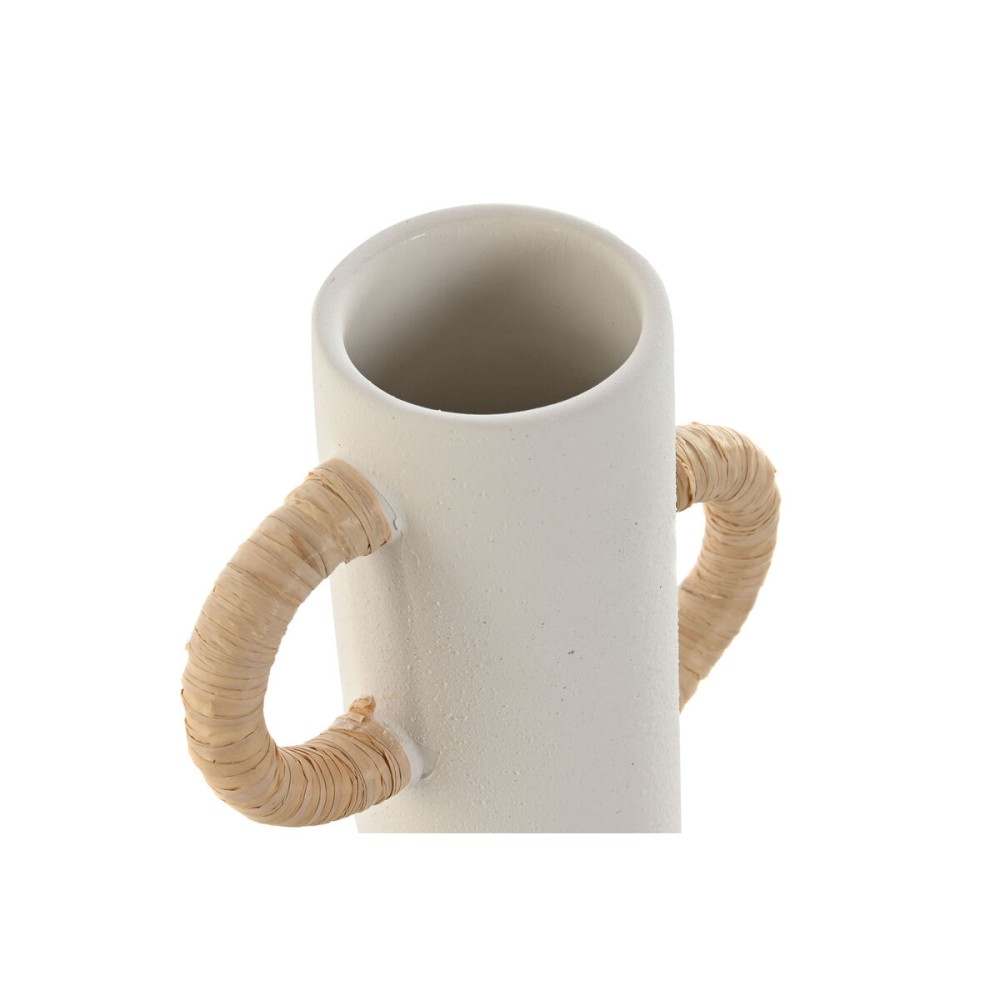 Vase Home ESPRIT Weiß natürlich Steingut 15,5 X 15 X 24 cm
