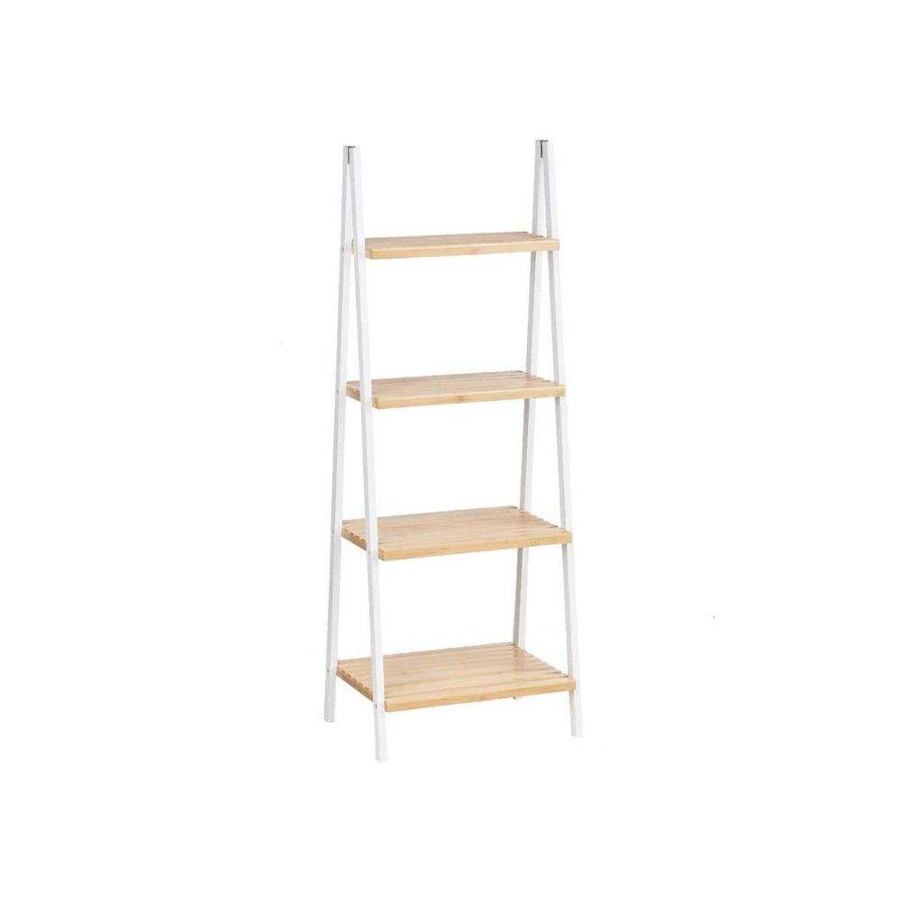 Badezimmerregal Berilo WR5504-4-426 Weiß natürlich 40 x 109,3 x 30 cm