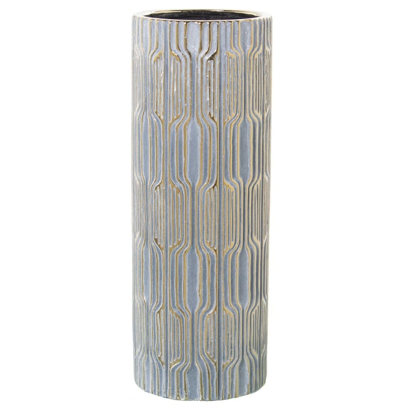 Vase Alexandra House Living Grey Golden Ceramic 13 x 13 x 34 cm