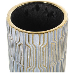 Vase Alexandra House Living Grey Golden Ceramic 13 x 13 x 34 cm