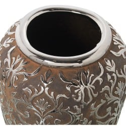 Vase Alexandra House Living Silberfarben aus Keramik Antiker Finish 27 x 27 x 36 cm