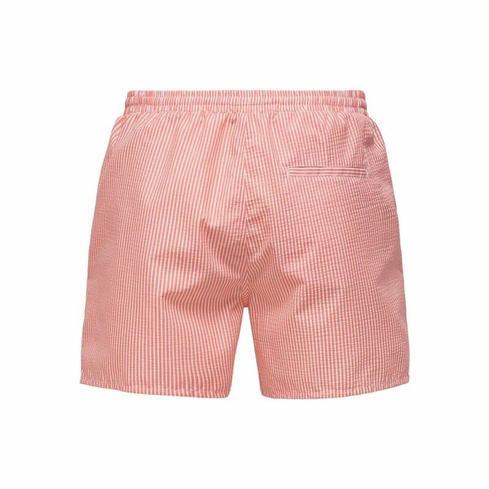 Maillot de bain homme Only & Sons Onsted Stripe Seersucker Rose