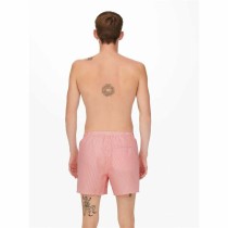 Maillot de bain homme Only & Sons Onsted Stripe Seersucker Rose