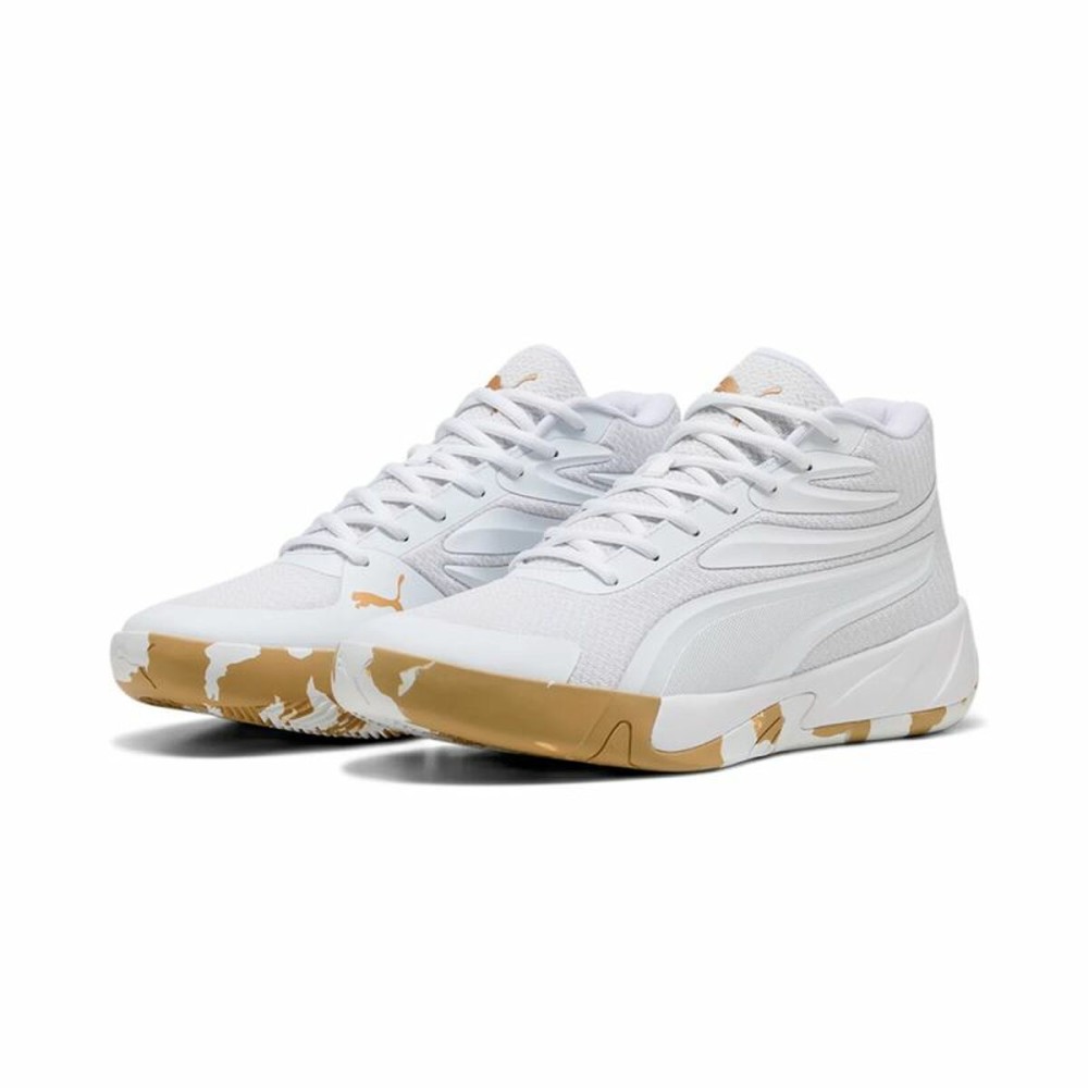 Basketballschuhe für Erwachsene Puma Court Pro Marble Weiß